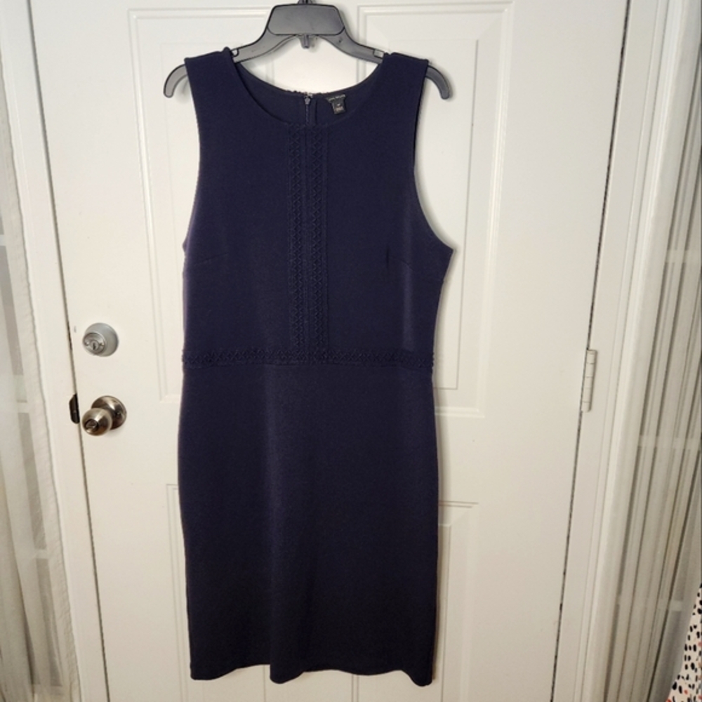 Ann Taylor Stretch Navy Dress Size 14T 14 Tall